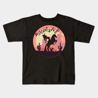 Cowgirl on Horse, Wildest Day Ever Kids T-Shirt